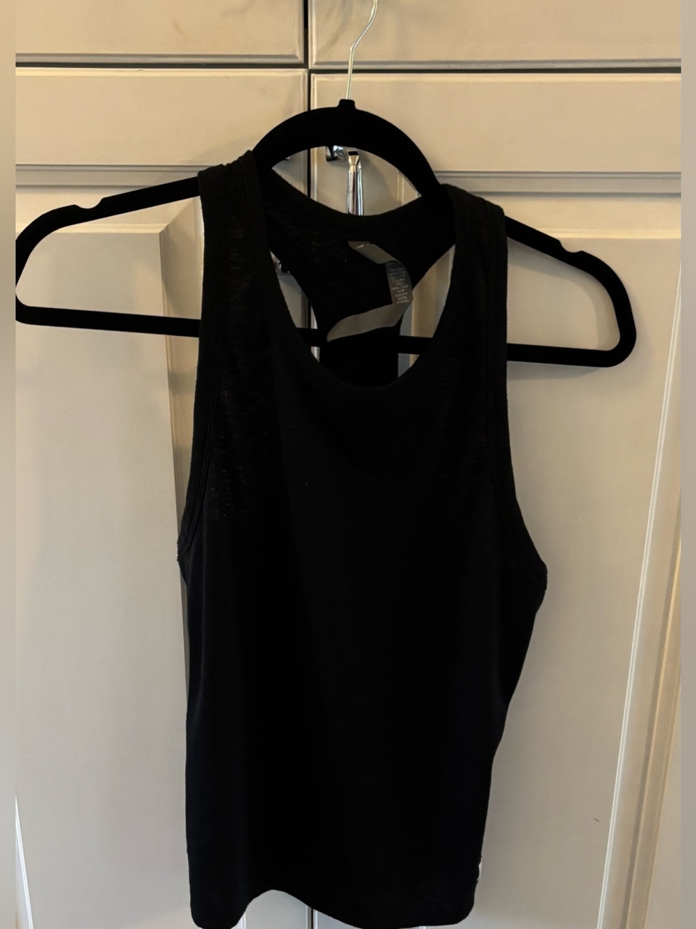 Vuori Black Ribbed Racerback Tank Top